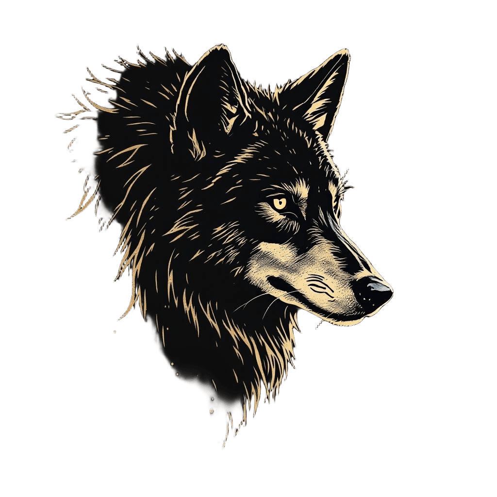 A Wolf Depicted in Ancient Cave Painting Style But Coming to Life