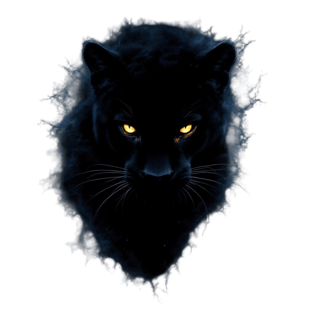 A Shadow Panther Dissolving Into the Midnight Darkness