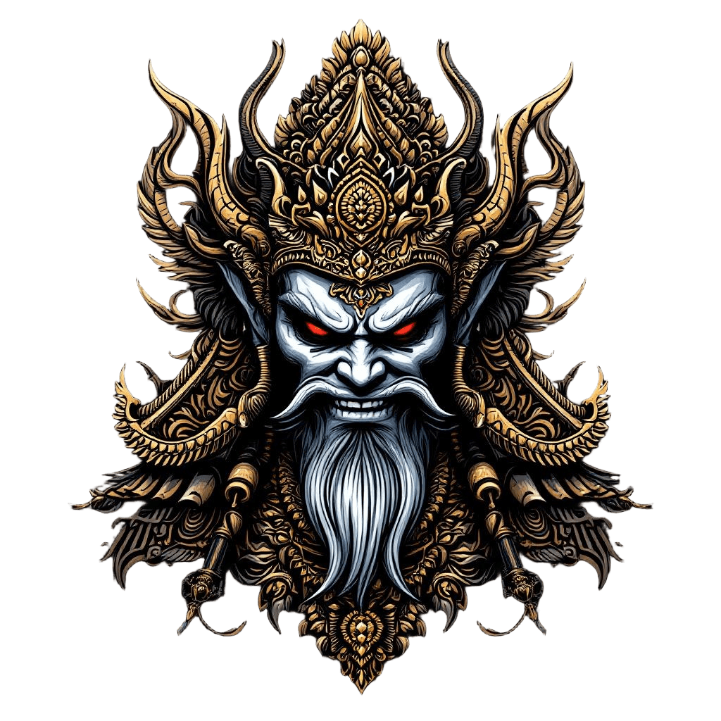 A Yaksha Temple Guardian with Fierce Expression