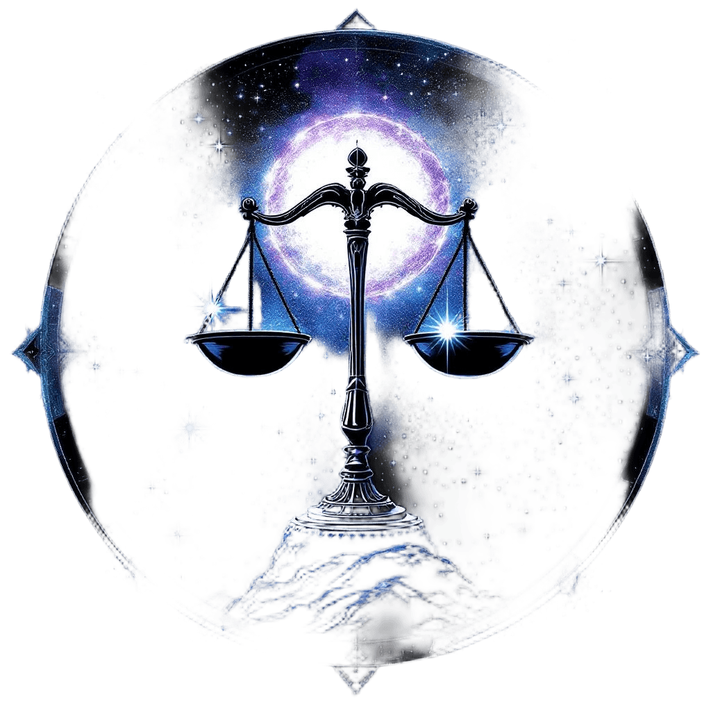 Libra the Cosmic Scales of Justice Balanced Between Light and Dark