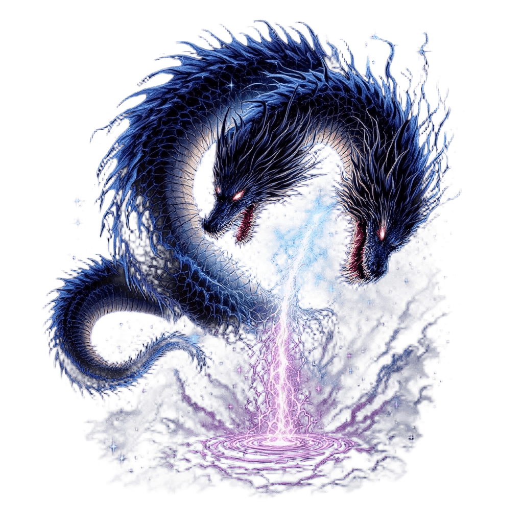 A Dragon Tearing Open a Dimensional Rift Between Worlds
