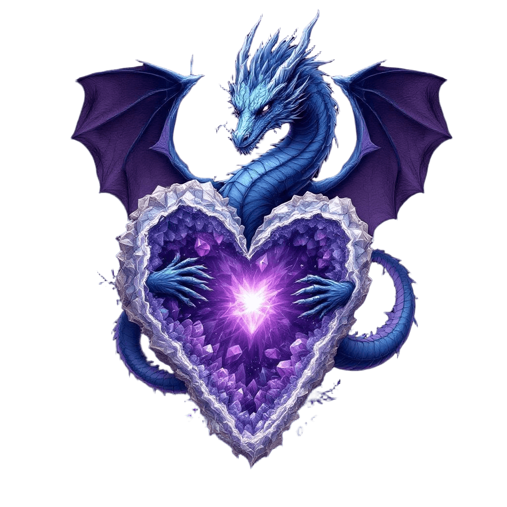 A Dragon with a Body That Cracks Open to Reveal a Geode Crystal Heart