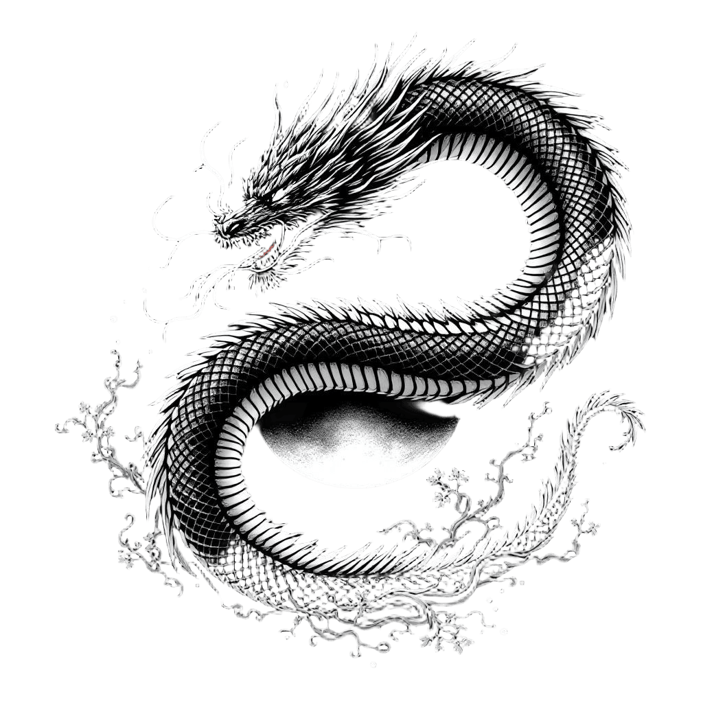 A Dragon Coiled Around the Moon During an Eclipse