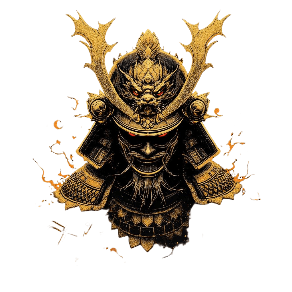 A Samurai in Legendary Golden Dragon-scale Armor