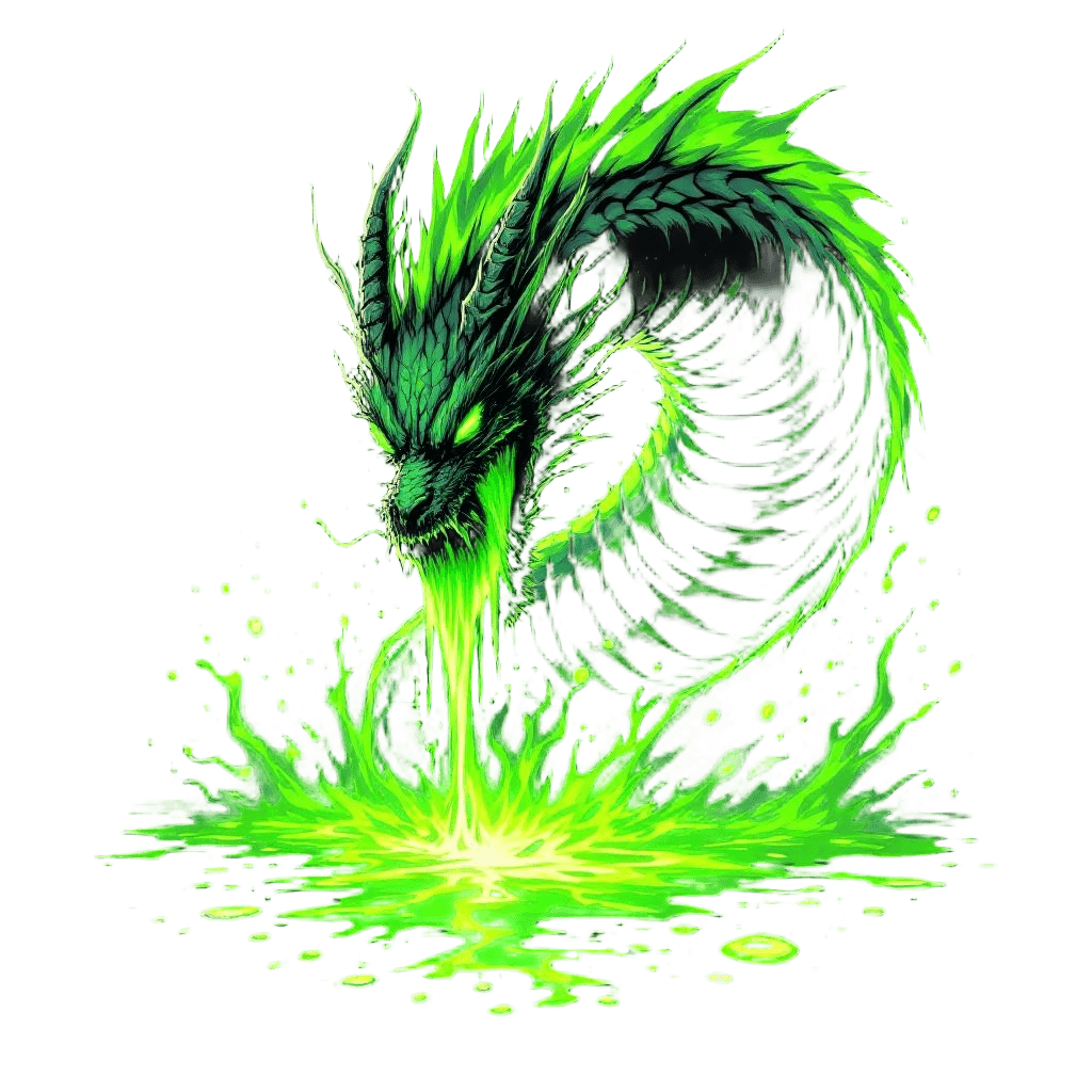 A Venomous Dragon Drooling Acid That Melts the Ground Below