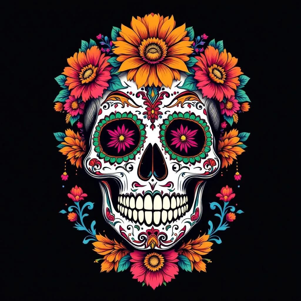 AI-generated sugar skull design