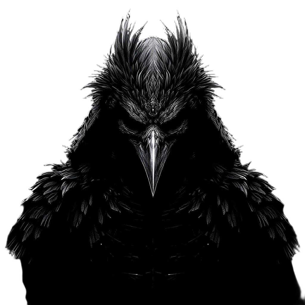 A Samurai Wearing a Crow-shaped Menpo Mask