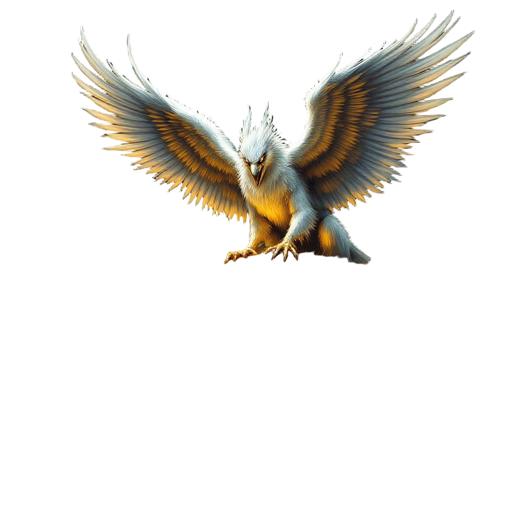 A Griffin Protecting Its Nest of Golden Eggs on a Mountain Peak