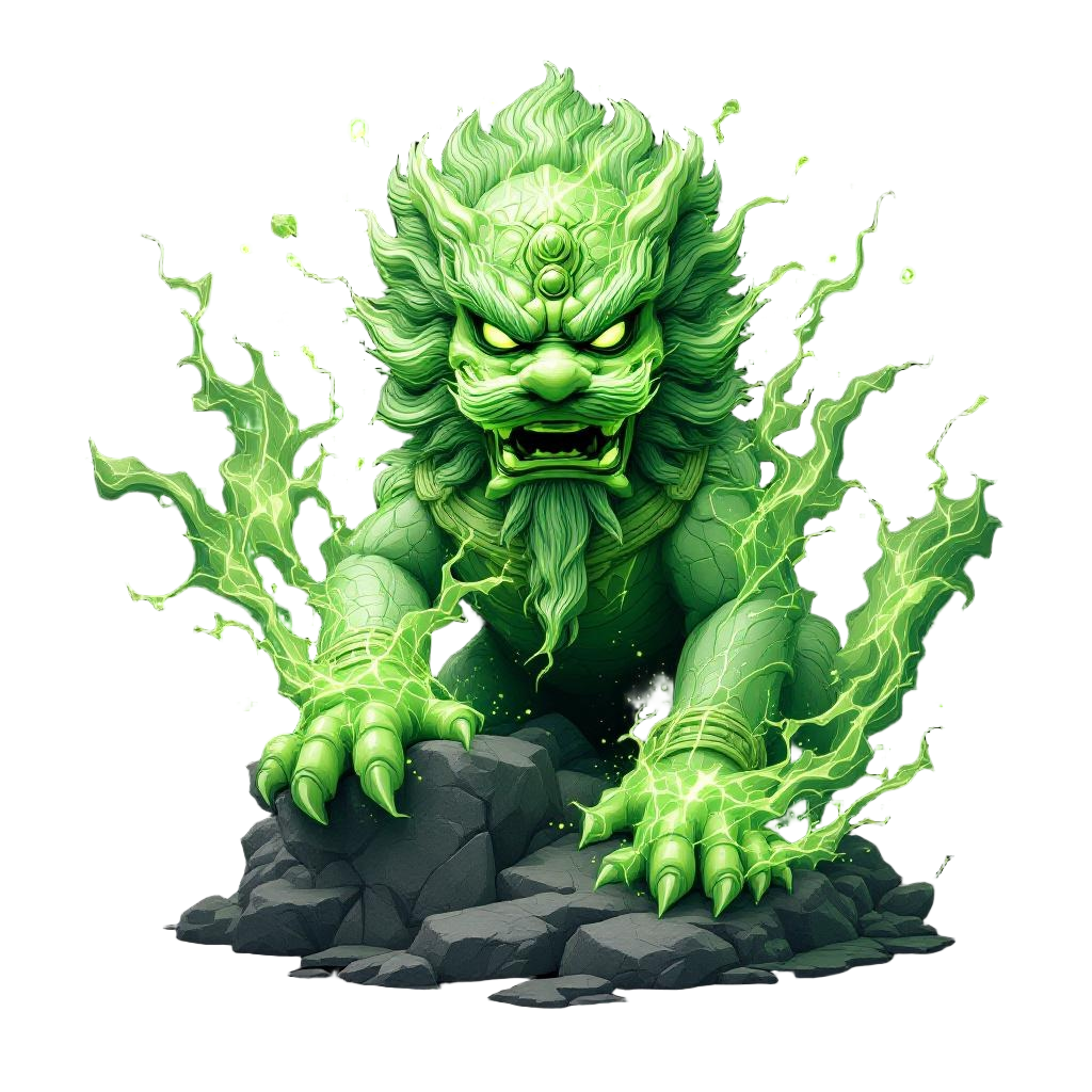 A Massive Jade Foo Dog Guardian Statue Coming to Life