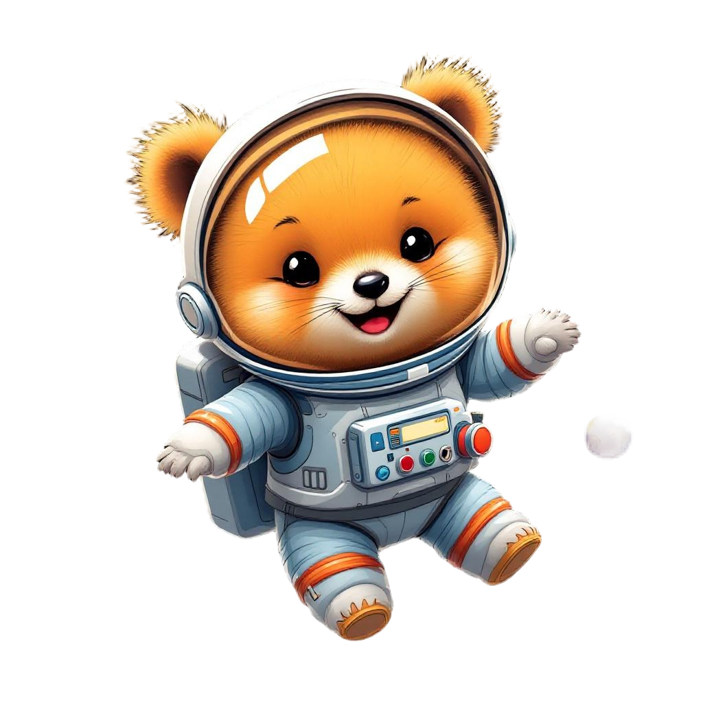An adorable quokka in a tiny astronaut suit floating in space, smiling as always