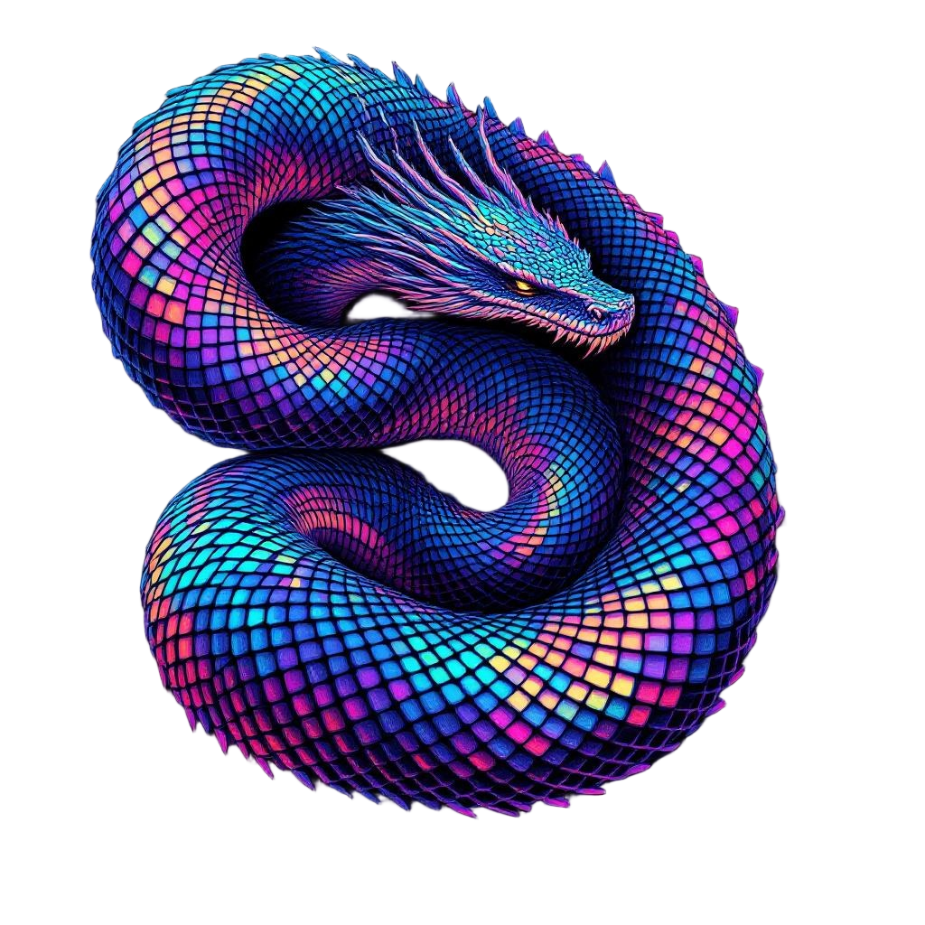 A massive serpent with scales that shift through every color of the rainbow, iri