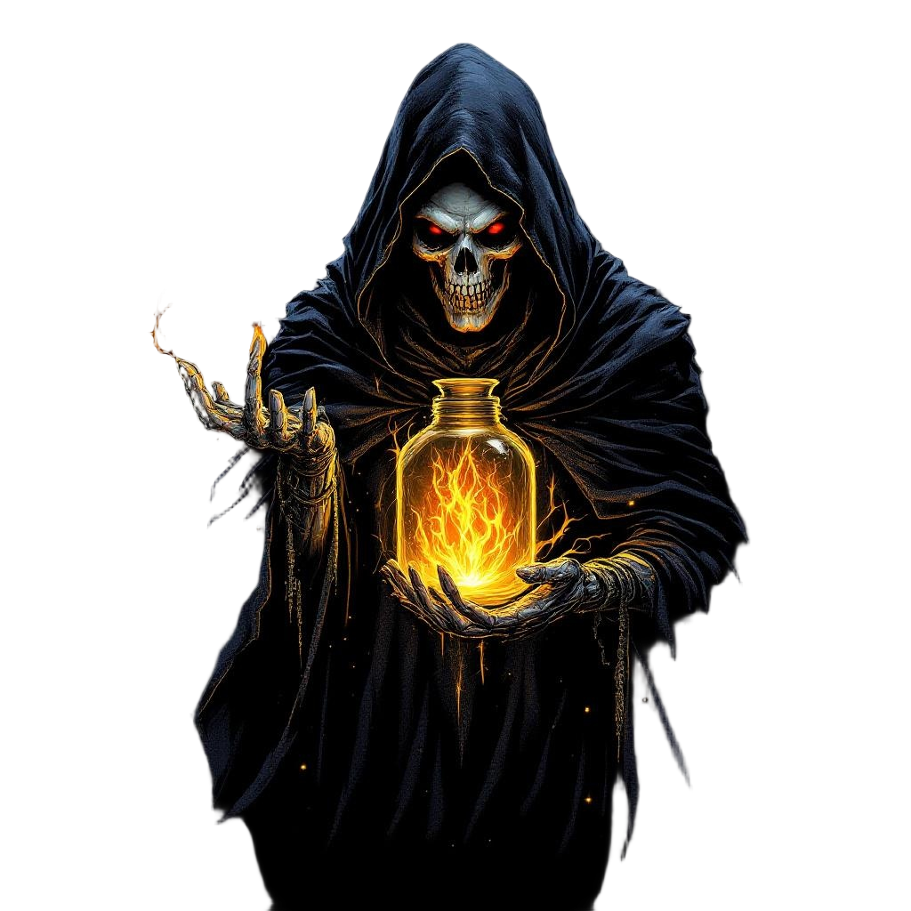 A Lich Holding Its Glowing Phylactery