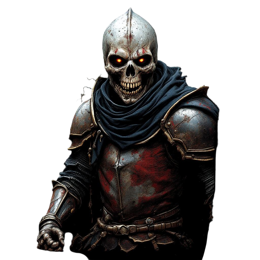 A Zombie in Rusted Medieval Knight Armor