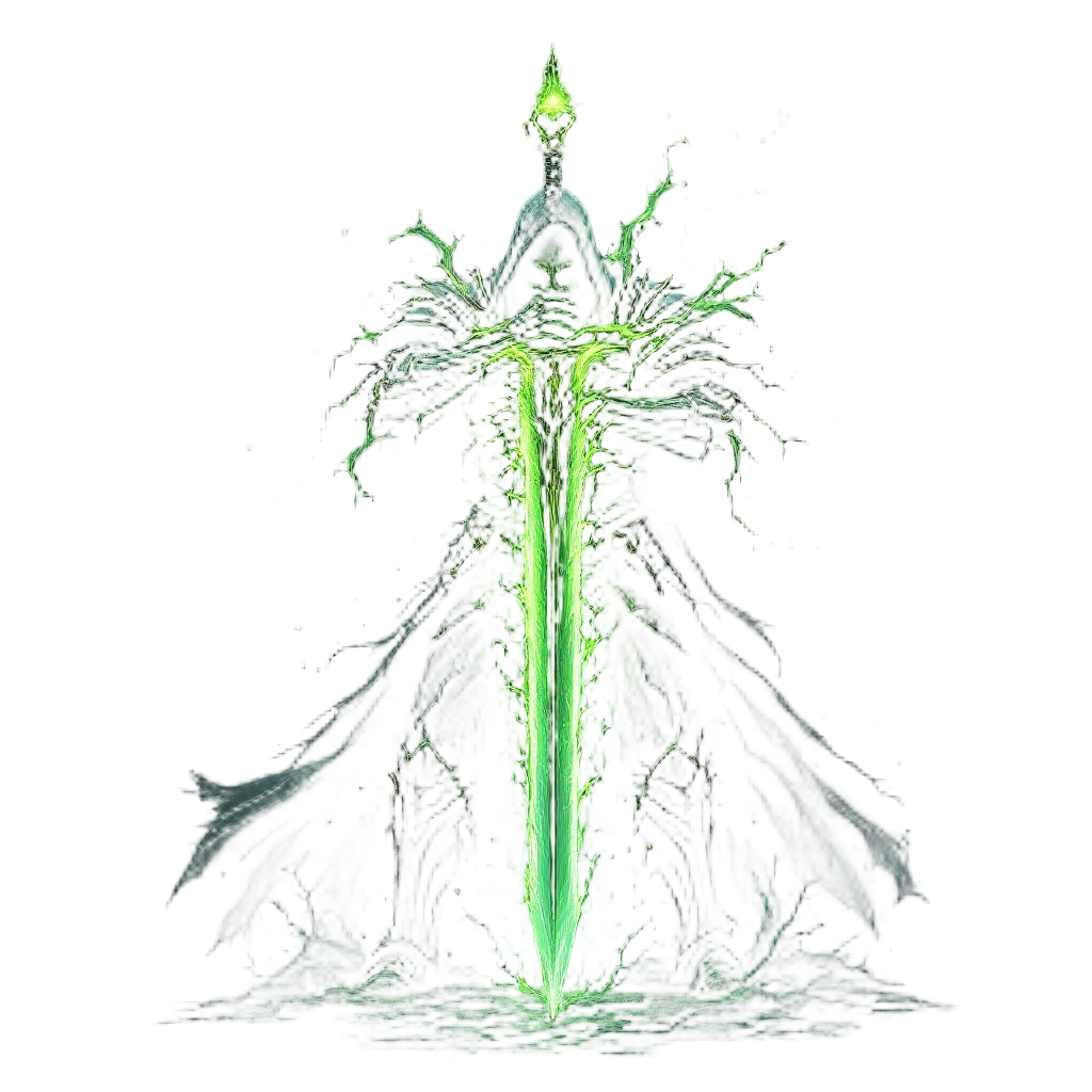 A death knight wielding a sword that devours souls, green spectral energy, undea