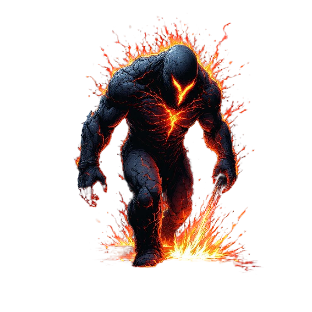 A Golem Made of Cooling Lava