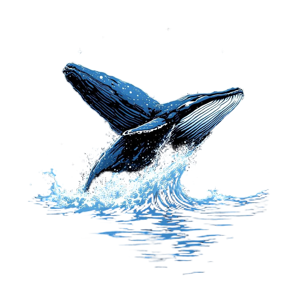 A cosmic whale breaching through a sea of stars, galaxy water splashing, majesti