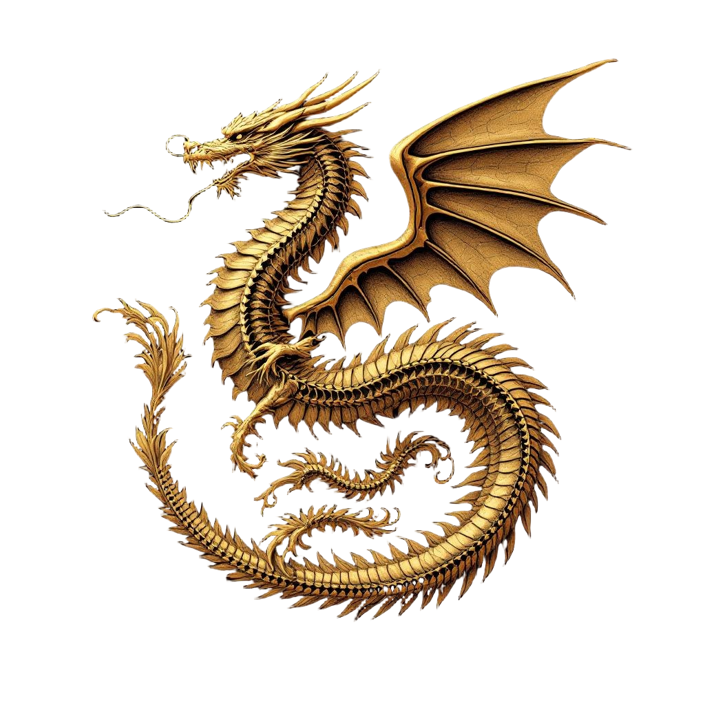 A bronze dragon in ancient Greek art style, like a figure on an amphora, classic