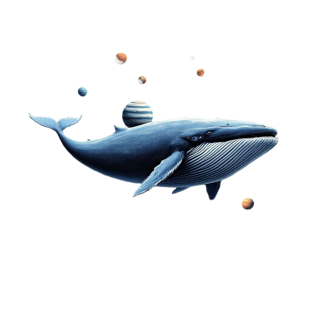 A whale so massive it dwarfs planets, swimming through the cosmos, incomprehensi