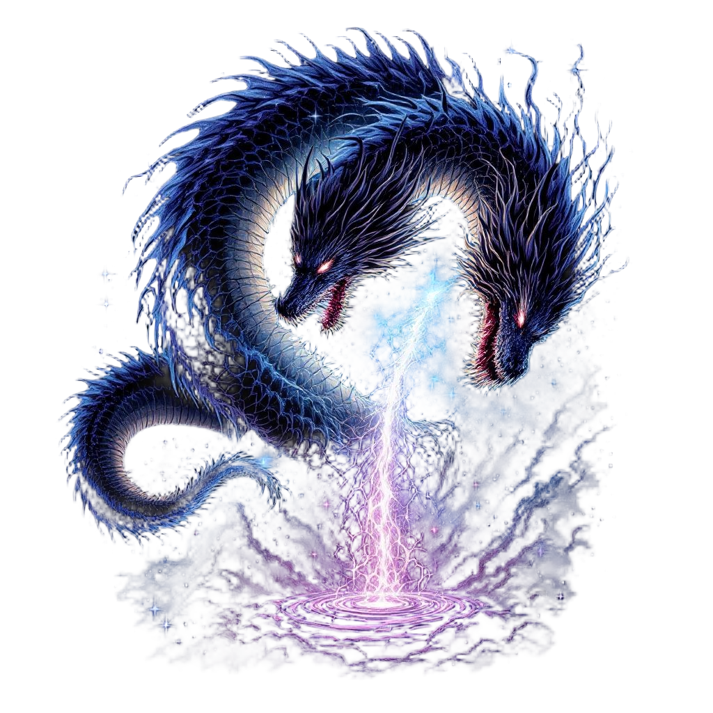 A Dragon Tearing Open a Dimensional Rift Between Worlds