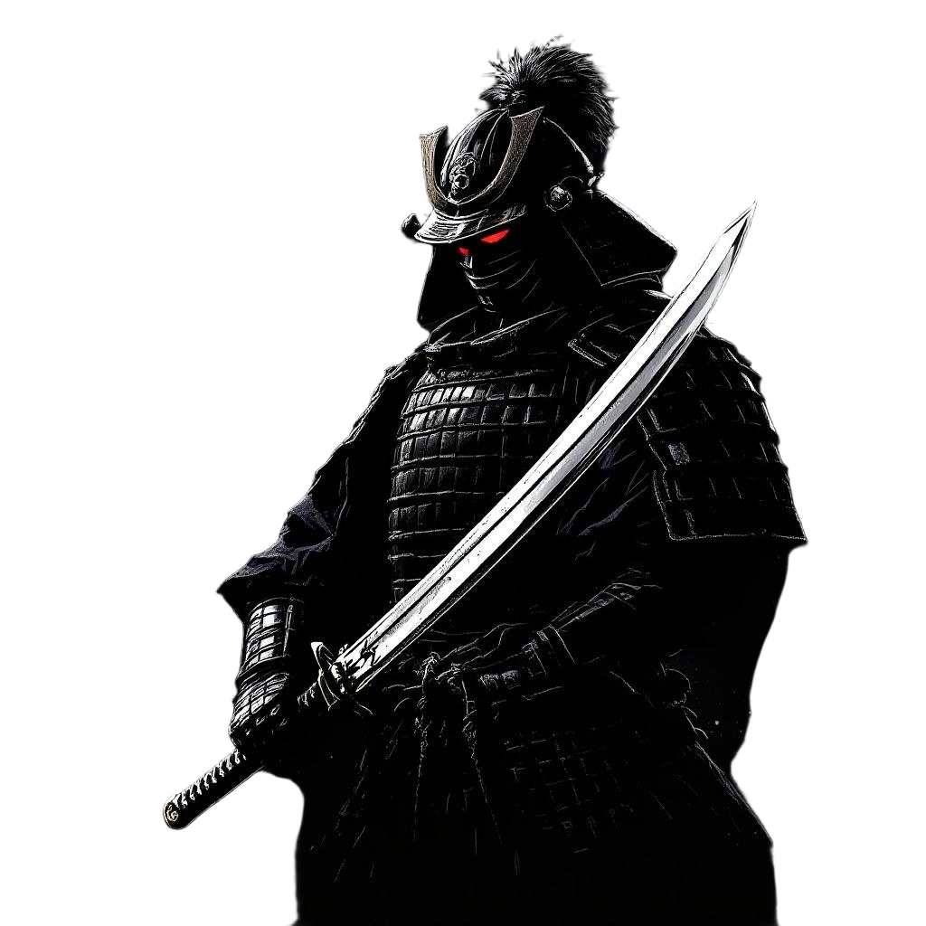 Yasuke the legendary black samurai in full Japanese armor, katana drawn, histori